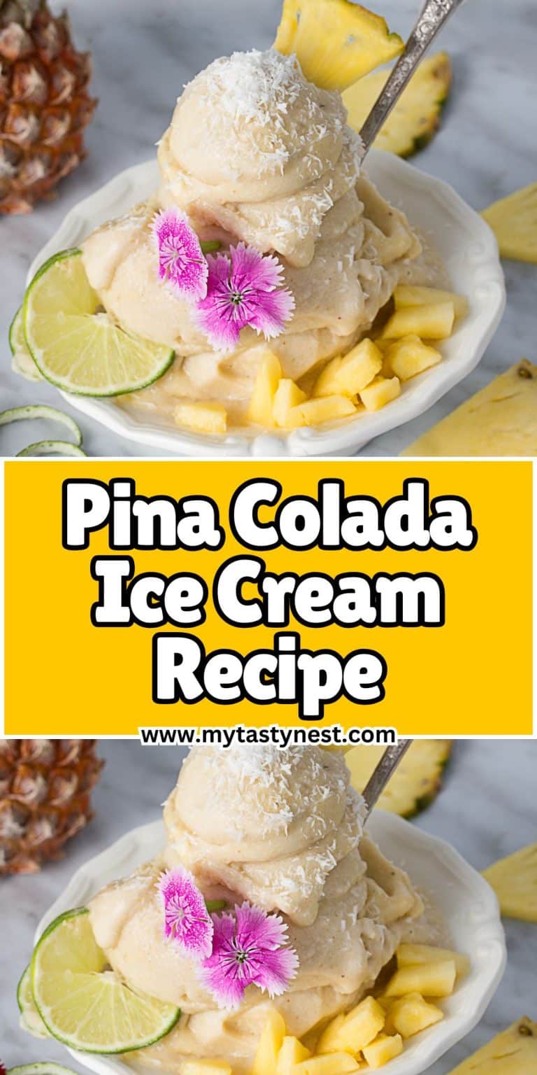 Creamy Pina Colada Ice Cream Recipe A Taste Of The Tropics MyTastyNest Pina Colada Ice Cream Recipe 768x1536 